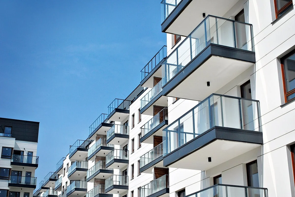 Apartment building with private balconies